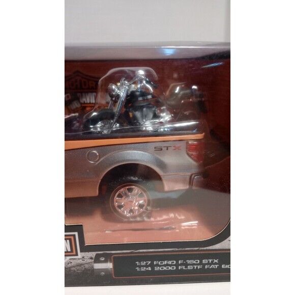 MAISTO HARLEY DAVIDSON FORD F150 STX PICKUP TRUCK WITH 2000 FAT BOY - Picture 6 of 8